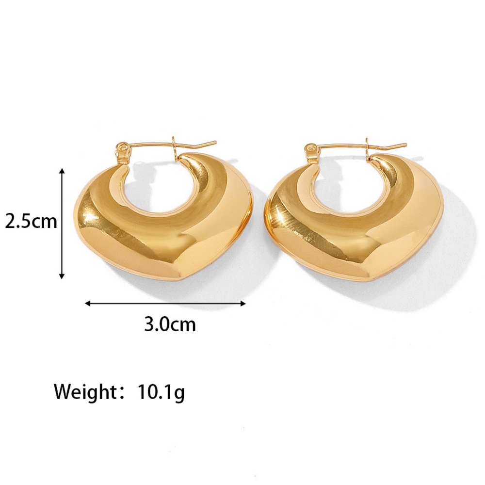 18K Gold Plated Hoop Earrings*Chunky Heart Earrings*Waterproof Jewelry - Picture 11 of 11